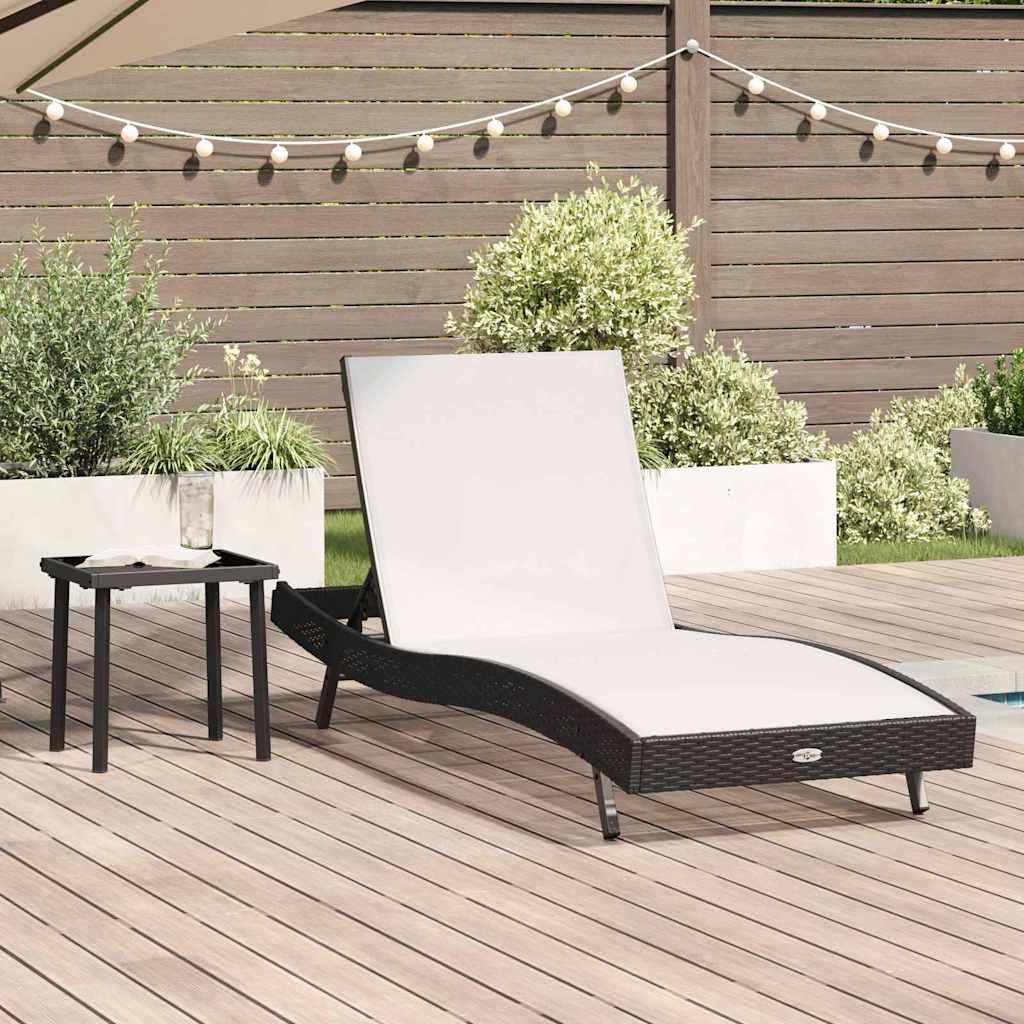 Ligstoel 2 pcs Zwart en Wit poly rattan is nu te koop bij PeponiXL, paradijselijk wonen!