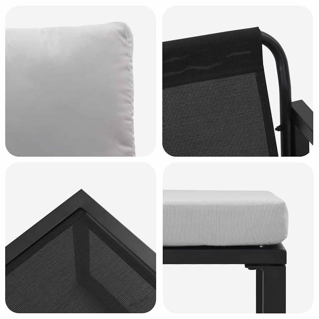 Tuinmeubelen met kussen met kussen 4 pcs Lichtgrijs Polyester is nu te koop bij PeponiXL, paradijselijk wonen!