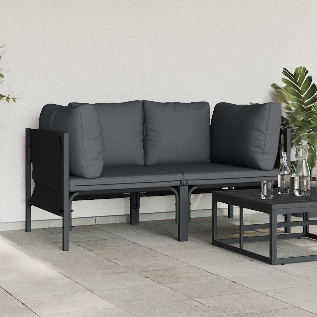 Buitenmeubilair 2 Stuk Antraciet 80 x 80 x 71 cm Staal is nu te koop bij PeponiXL, paradijselijk wonen!