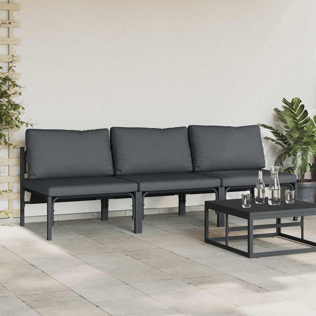 Buitenmeubilair 3 Stuk Antraciet 80 x 80 x 71 cm Staal is nu te koop bij PeponiXL, paradijselijk wonen!