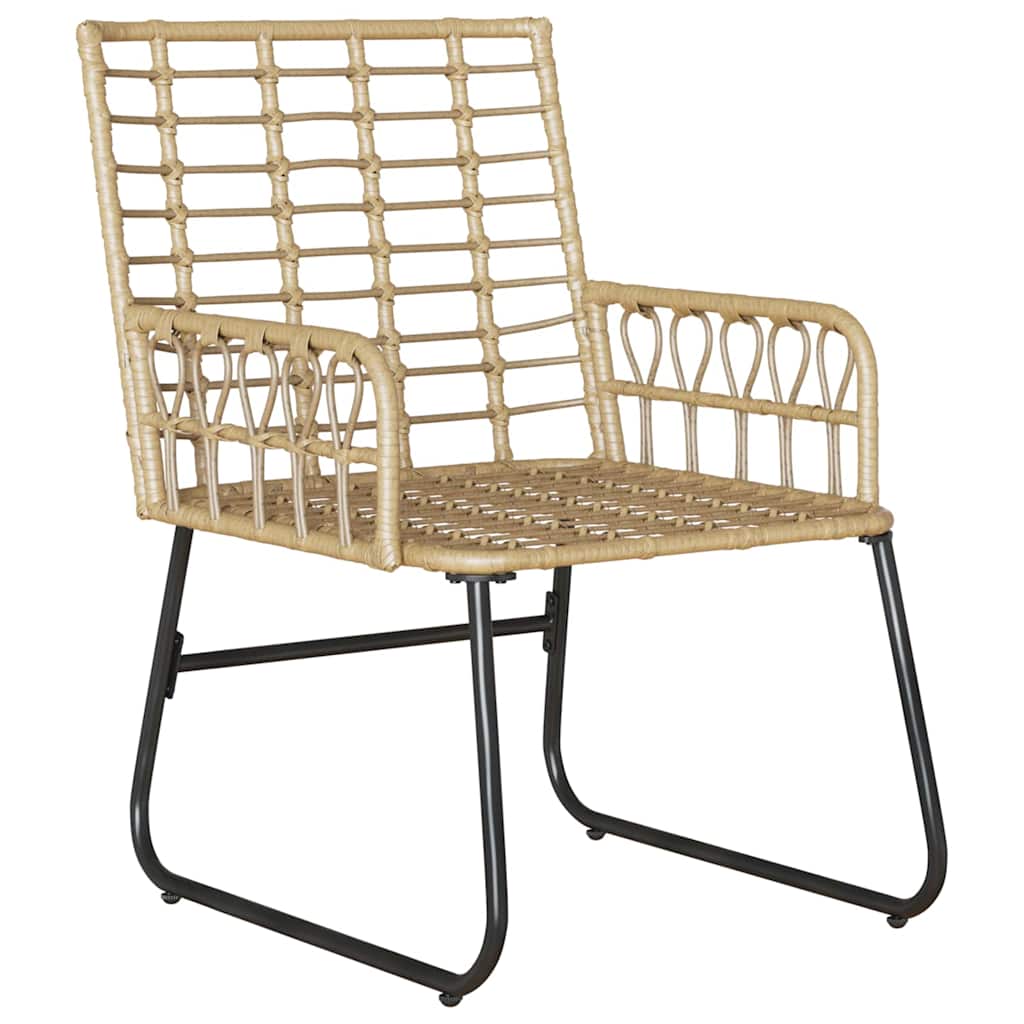 Tuin eettafelset 3 pcs Bruin en Crème poly rattan is nu te koop bij PeponiXL, paradijselijk wonen!