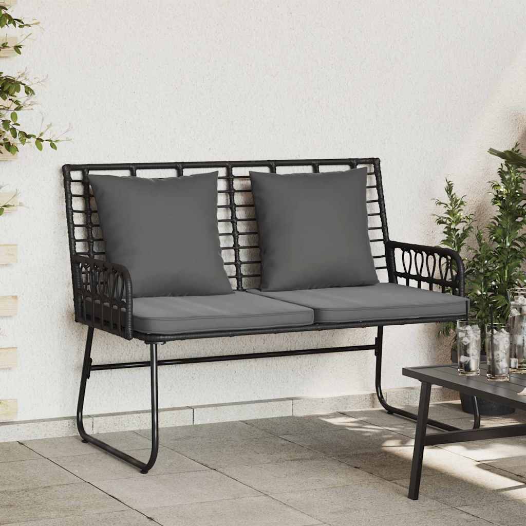 Tuinbank Zwart en Anthraciet poly rattan is nu te koop bij PeponiXL, paradijselijk wonen!