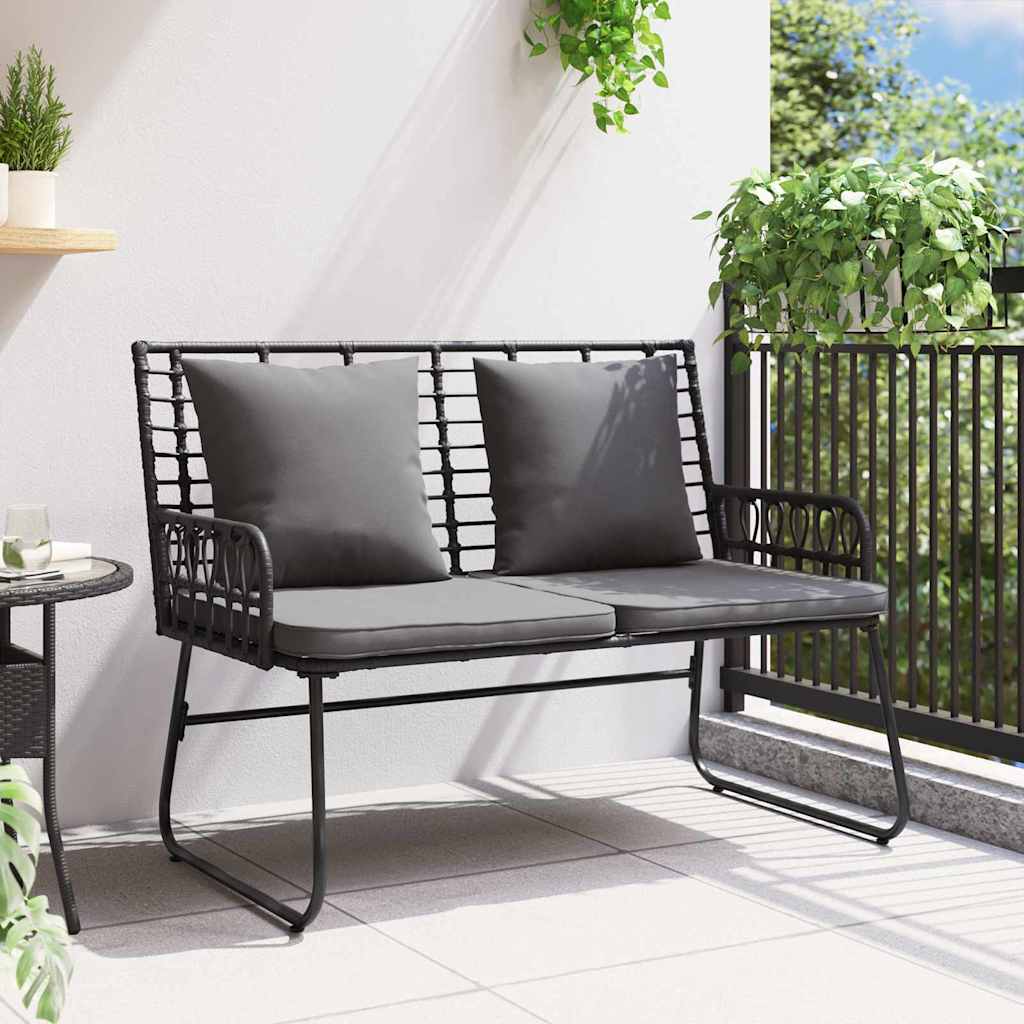 Tuinbank Zwart en Anthraciet poly rattan is nu te koop bij PeponiXL, paradijselijk wonen!
