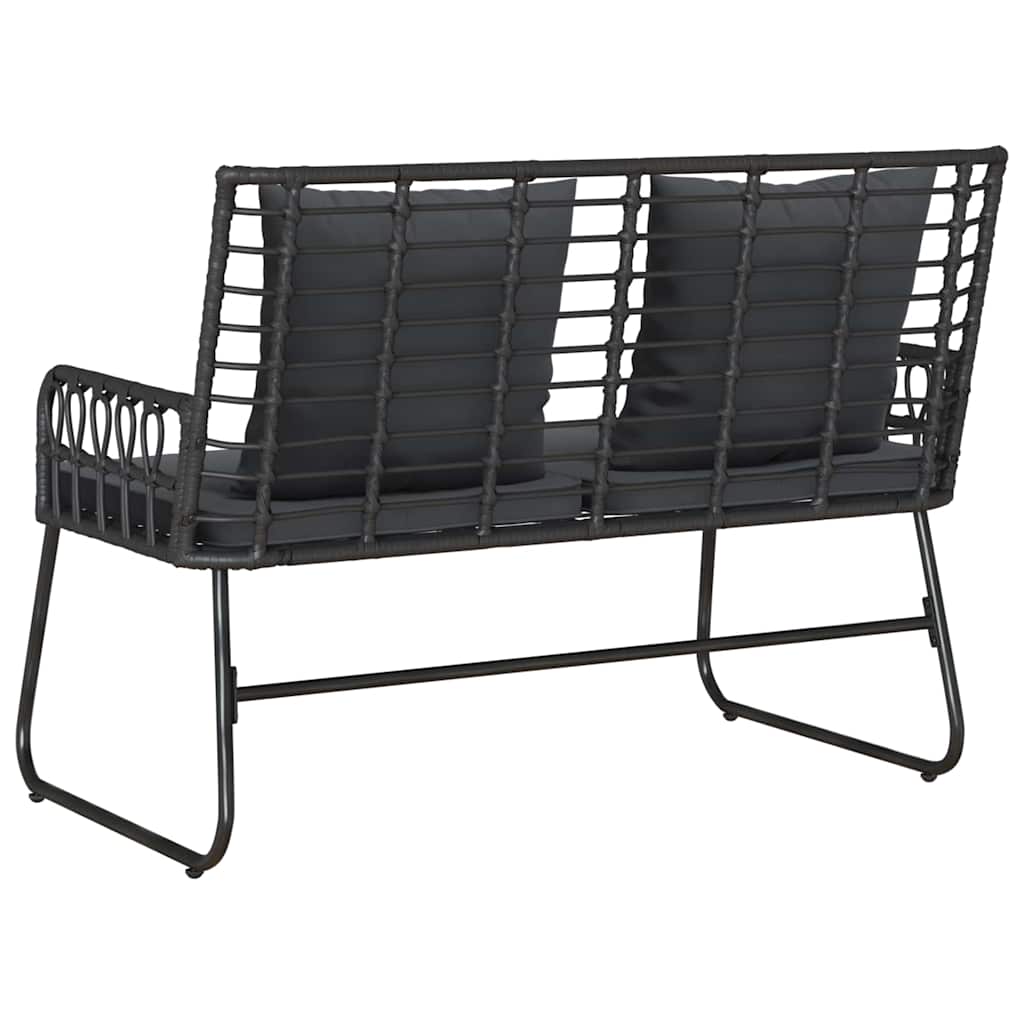 Tuinbank Zwart en Anthraciet poly rattan is nu te koop bij PeponiXL, paradijselijk wonen!