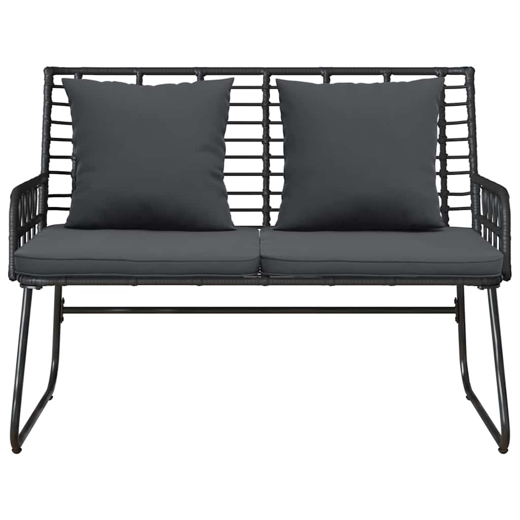 Tuinbank Zwart en Anthraciet poly rattan is nu te koop bij PeponiXL, paradijselijk wonen!