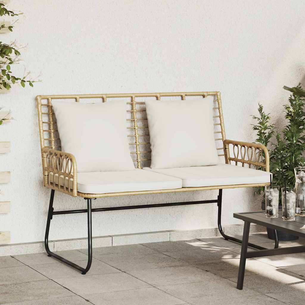 Tuinbank Bruin en Crème poly rattan is nu te koop bij PeponiXL, paradijselijk wonen!