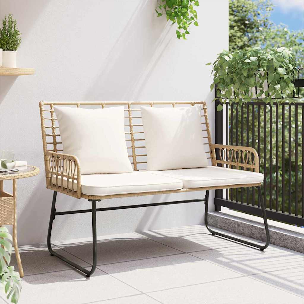 Tuinbank Bruin en Crème poly rattan is nu te koop bij PeponiXL, paradijselijk wonen!
