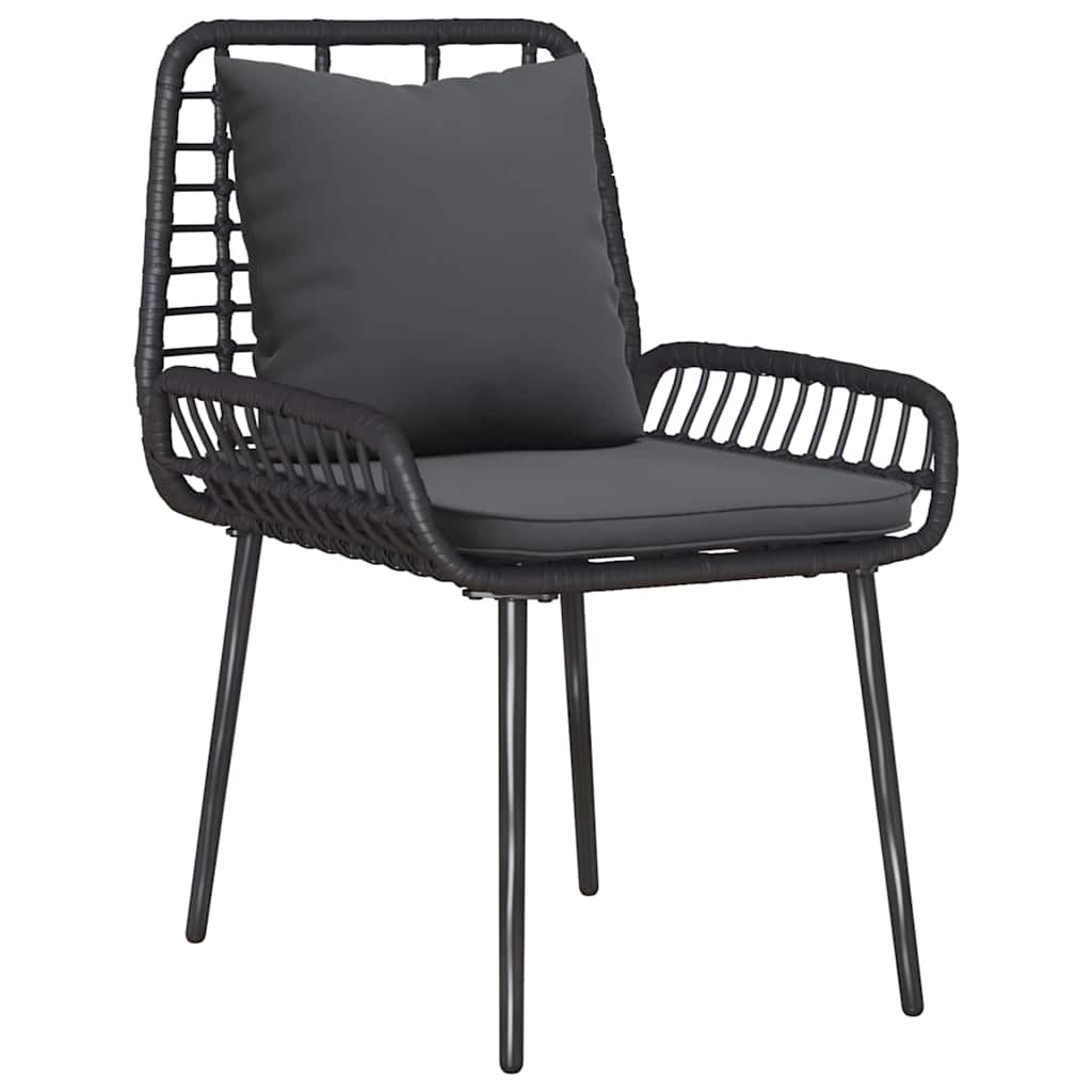 Tuin eettafelset 3 pcs Zwart en Anthraciet poly rattan is nu te koop bij PeponiXL, paradijselijk wonen!