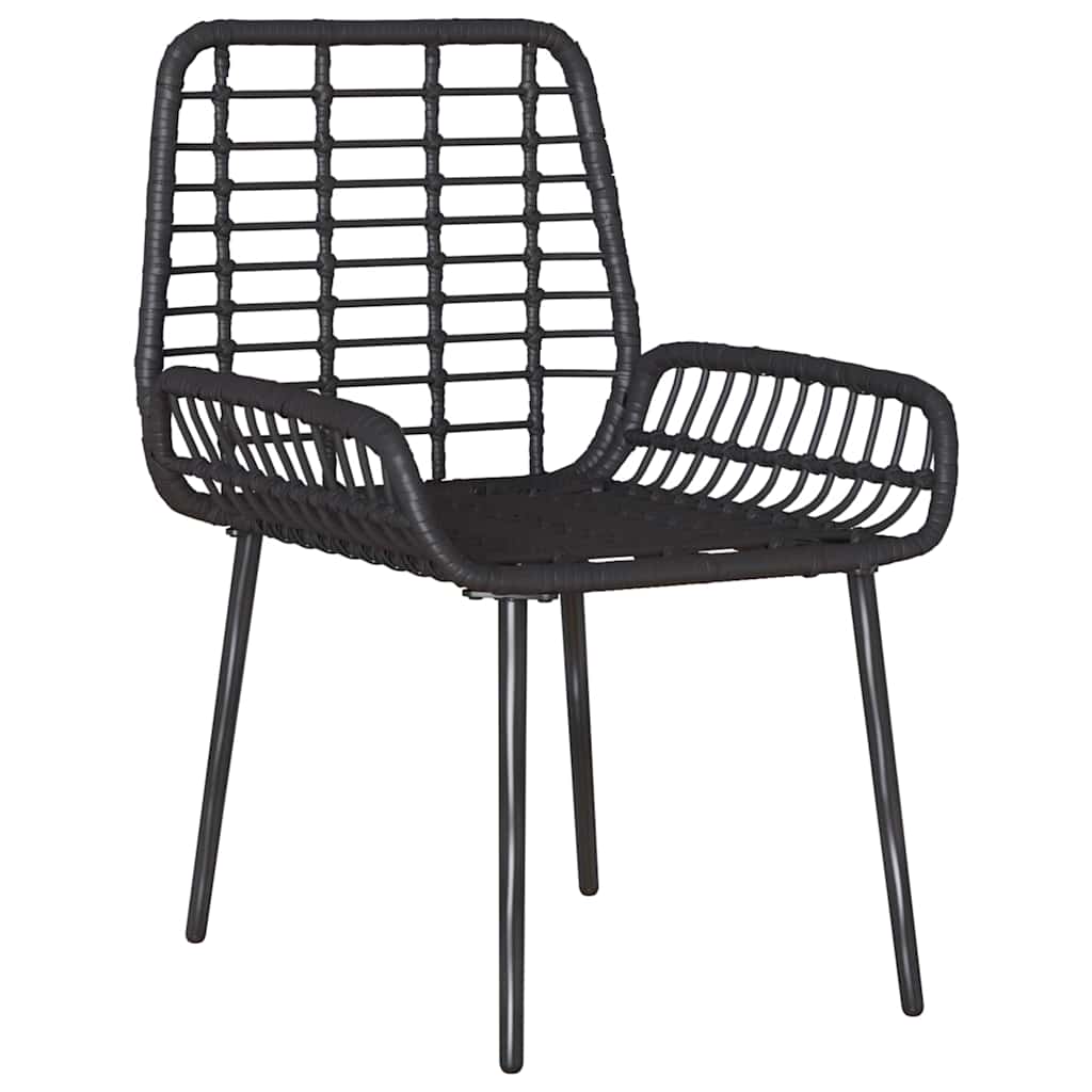 Tuin eettafelset 3 pcs Zwart en Anthraciet poly rattan is nu te koop bij PeponiXL, paradijselijk wonen!