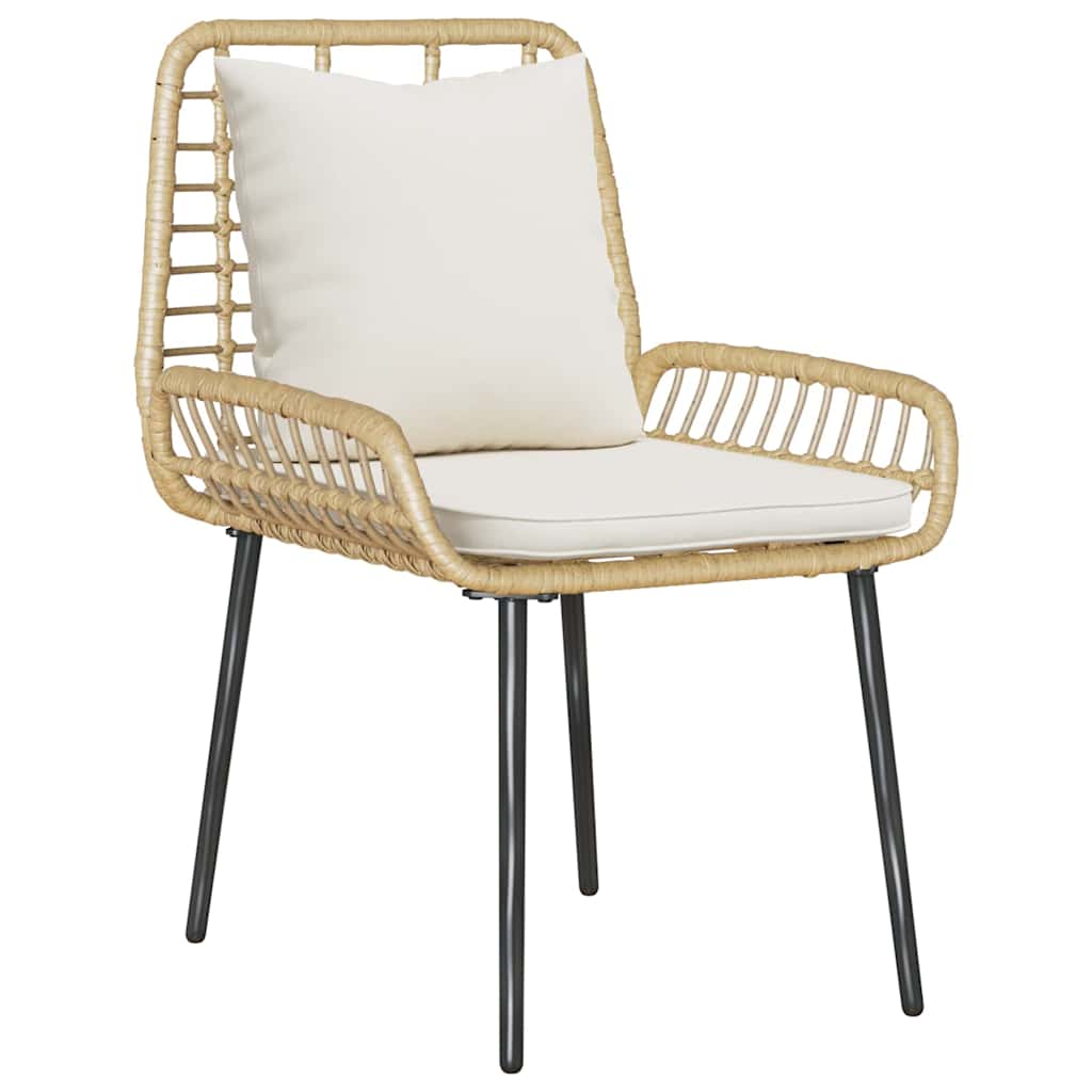 Tuin eettafelset 3 pcs Bruin en Crème poly rattan is nu te koop bij PeponiXL, paradijselijk wonen!