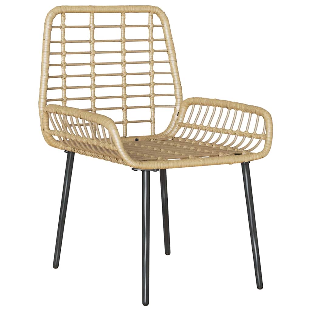 Tuin eettafelset 3 pcs Bruin en Crème poly rattan is nu te koop bij PeponiXL, paradijselijk wonen!