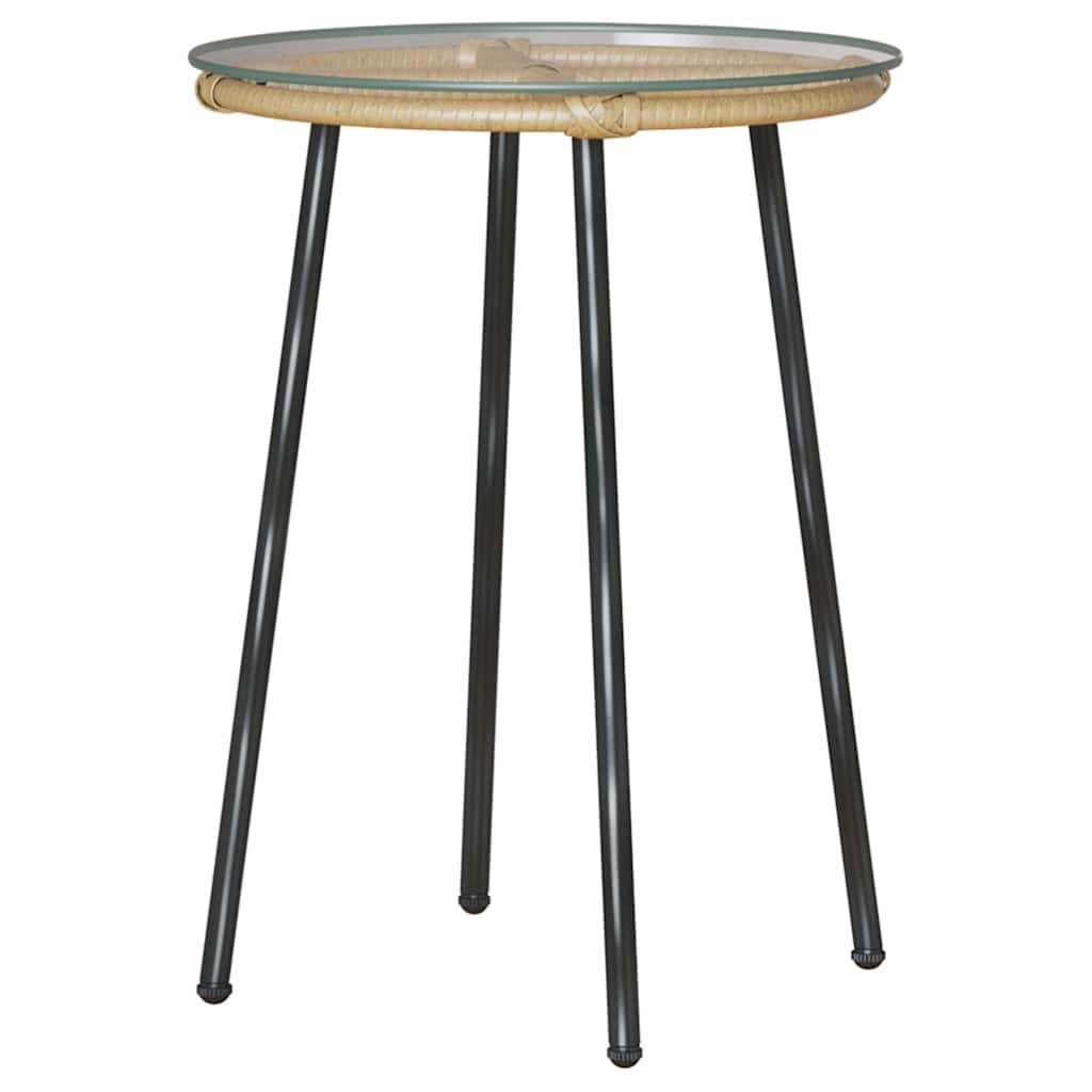 Tuin eettafelset 3 pcs Bruin en Crème poly rattan is nu te koop bij PeponiXL, paradijselijk wonen!