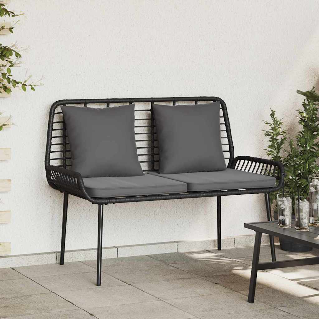 Tuinbank Zwart en Anthraciet poly rattan is nu te koop bij PeponiXL, paradijselijk wonen!