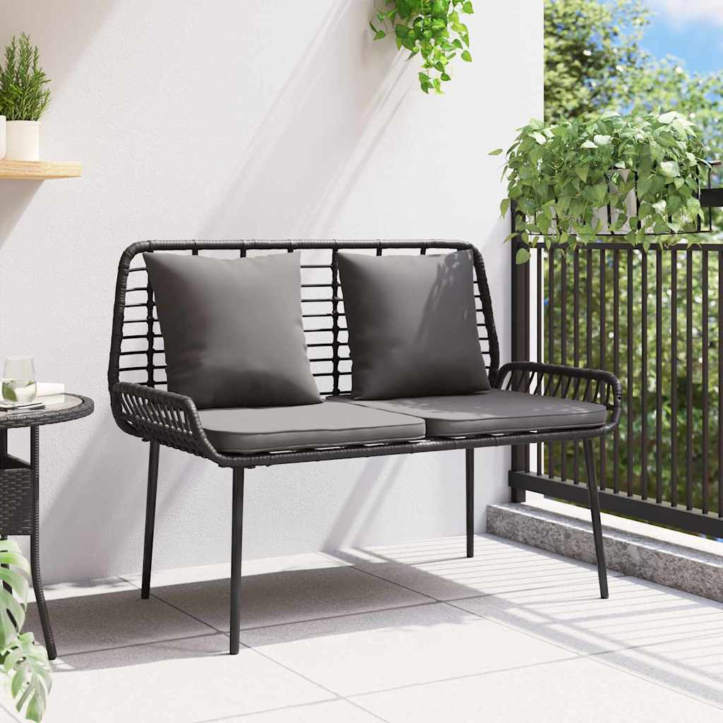 Tuinbank Zwart en Anthraciet poly rattan is nu te koop bij PeponiXL, paradijselijk wonen!