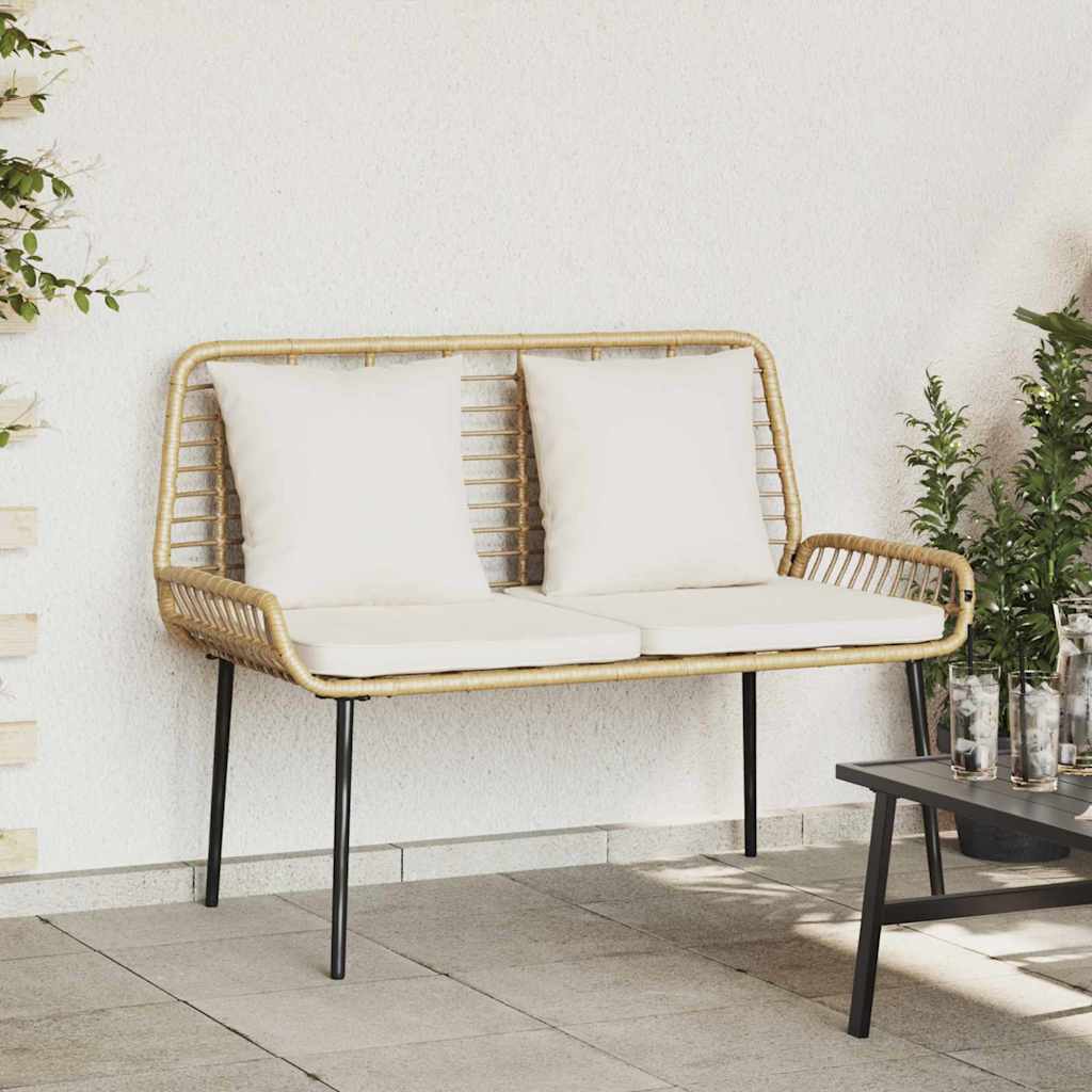 Tuinbank Bruin en Crème poly rattan is nu te koop bij PeponiXL, paradijselijk wonen!