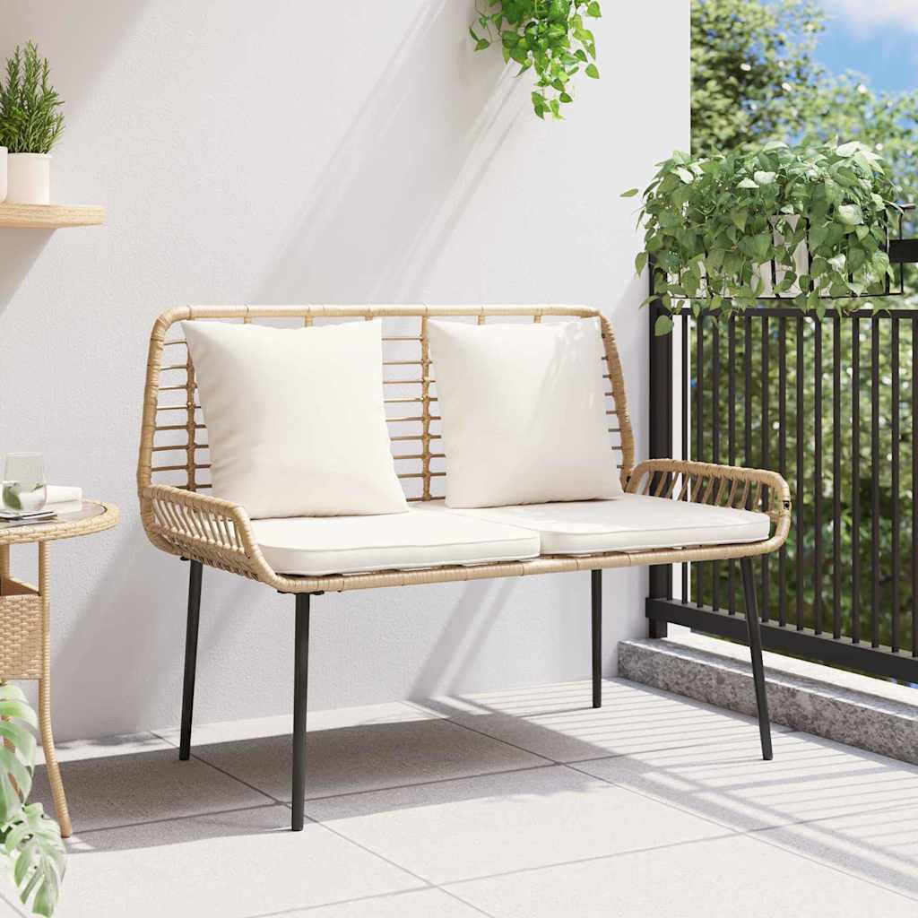 Tuinbank Bruin en Crème poly rattan is nu te koop bij PeponiXL, paradijselijk wonen!