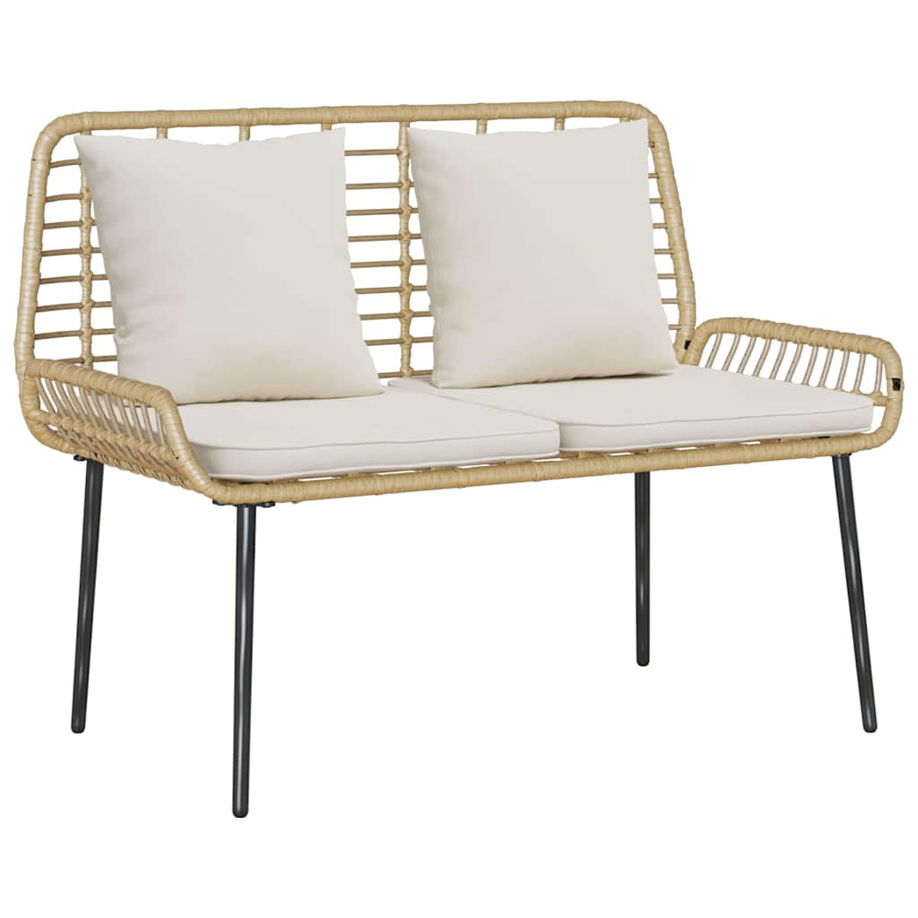 Tuin eettafelset 3 pcs Bruin en Crème poly rattan is nu te koop bij PeponiXL, paradijselijk wonen!