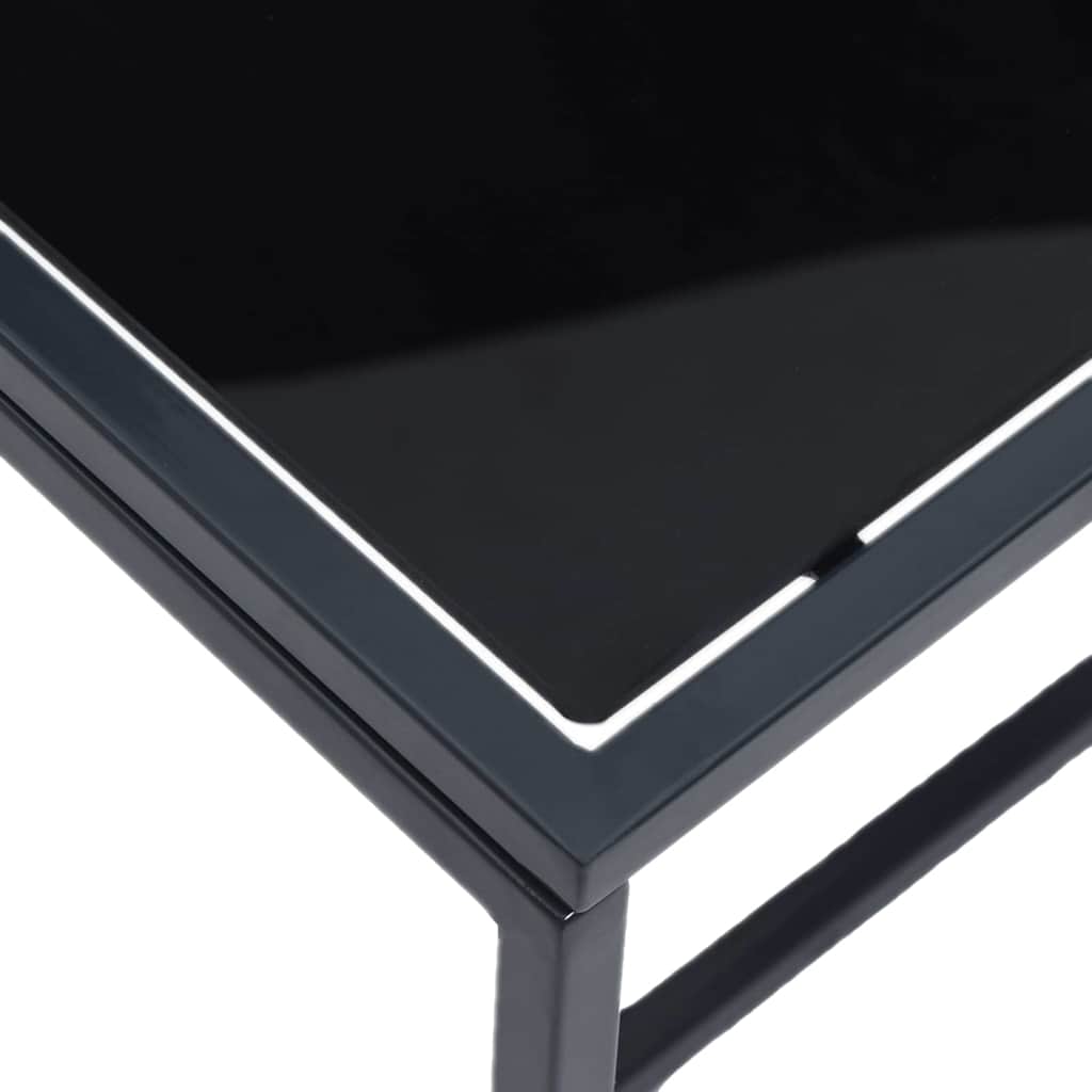 Zonnebedden 2-persoon 3 pcs Zwart en Anthraciet Staal is nu te koop bij PeponiXL, paradijselijk wonen!