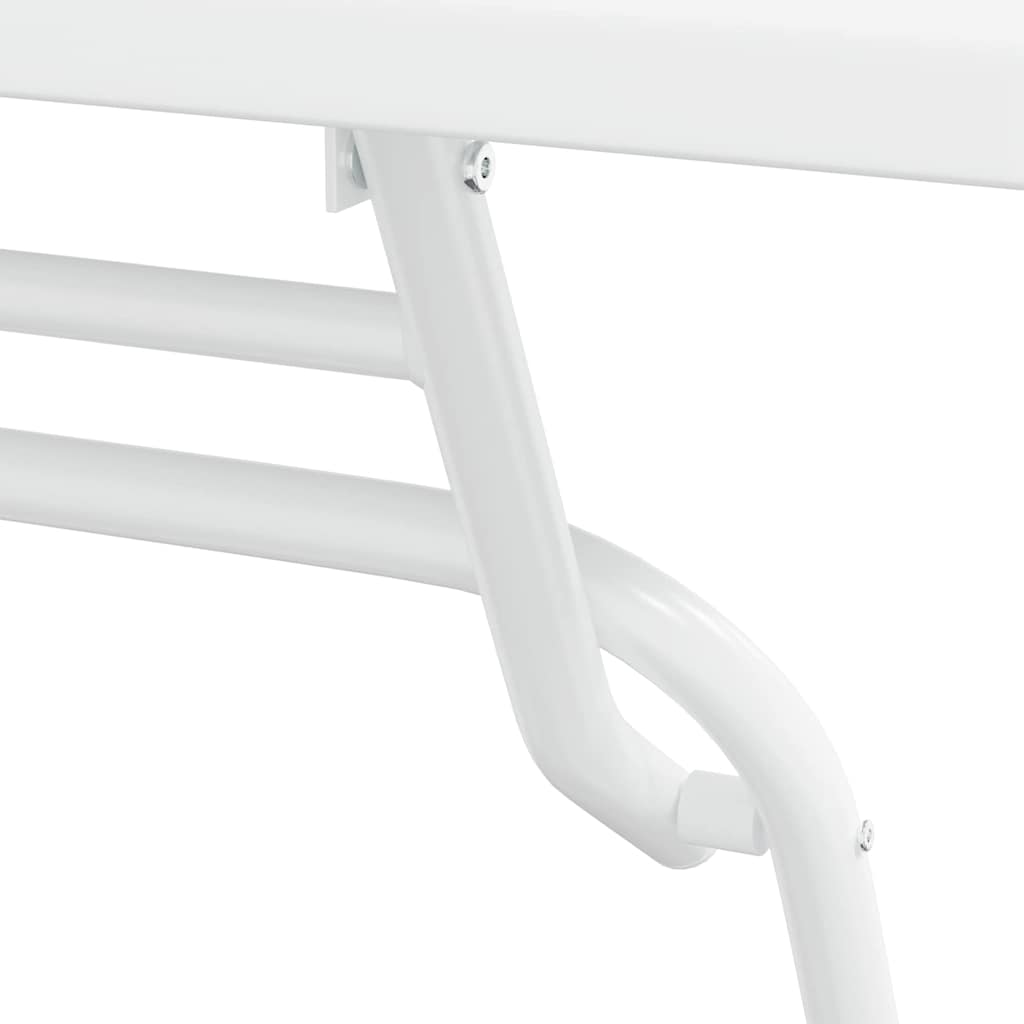 Tuin Bistro Set 3 pcs Wit Staal is nu te koop bij PeponiXL, paradijselijk wonen!