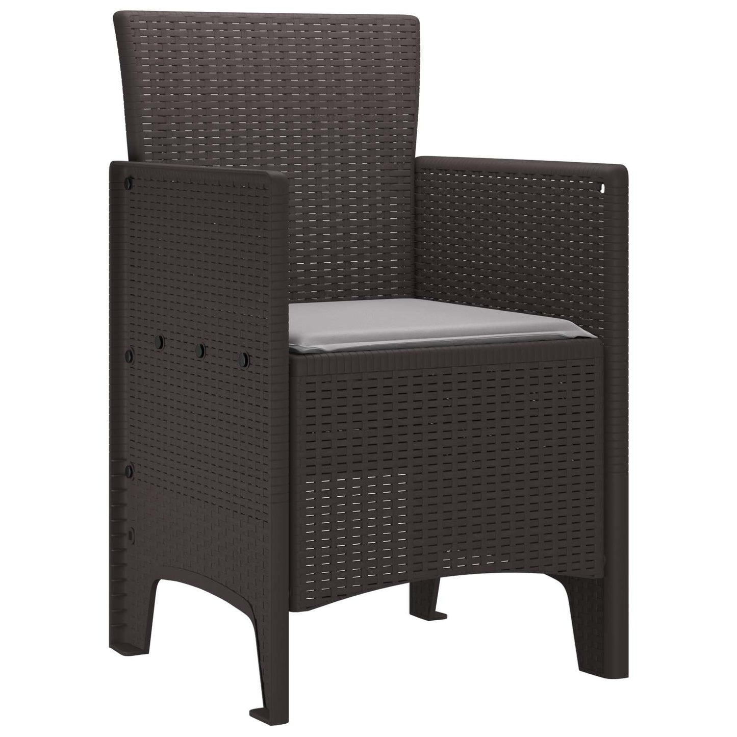 Tuinstoel met kussen 2 pcs Bruin 53 x 49 x 85 cm Polypropyleen is nu te koop bij PeponiXL, paradijselijk wonen!