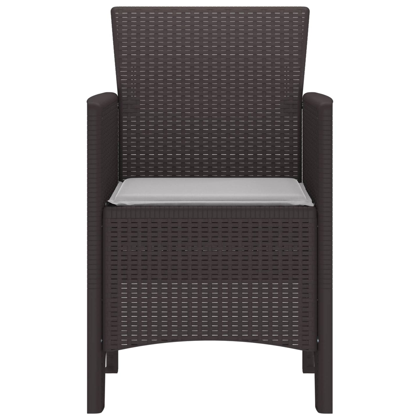 Tuinstoel met kussen 2 pcs Bruin 53 x 49 x 85 cm Polypropyleen is nu te koop bij PeponiXL, paradijselijk wonen!