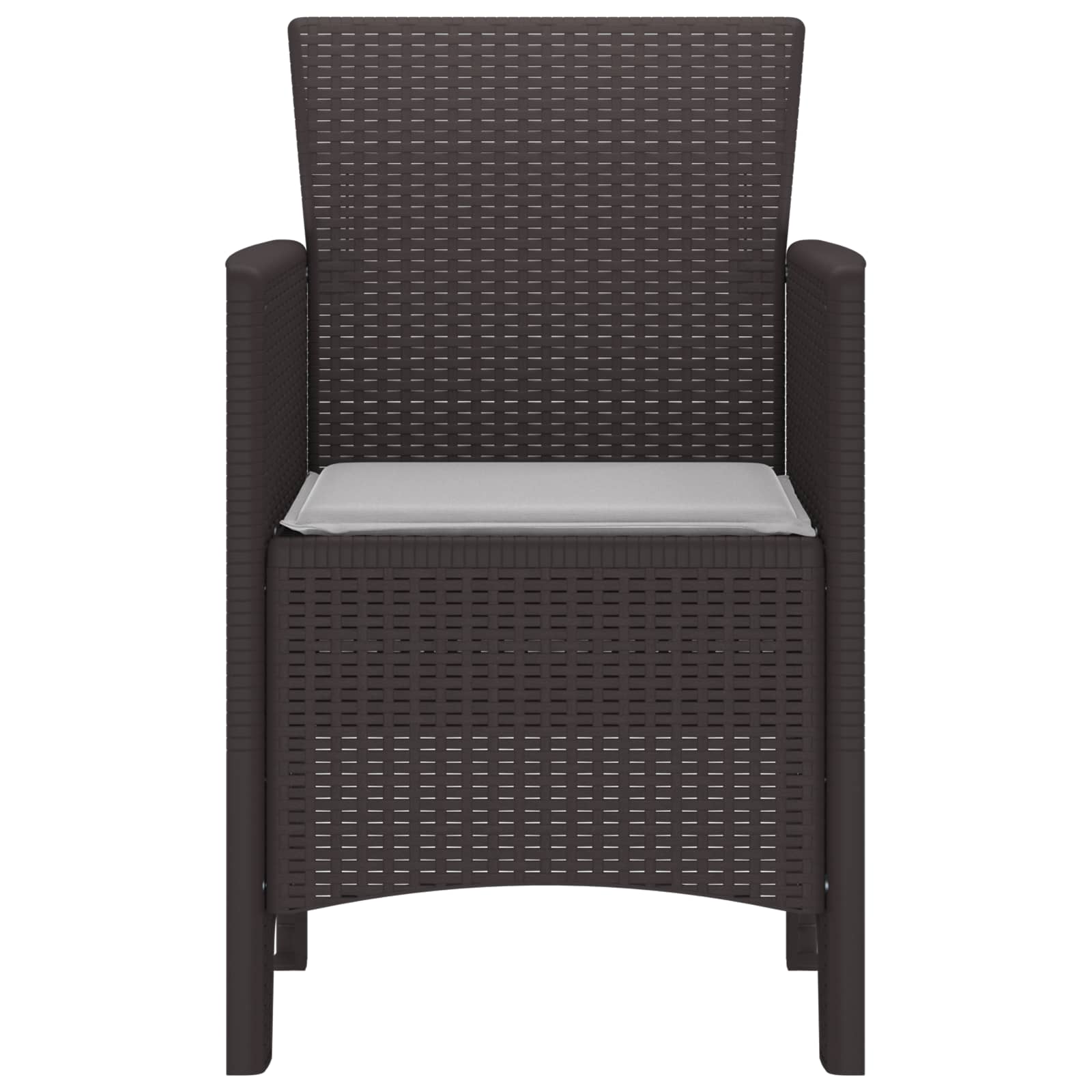 Tuinstoel met kussen 2 pcs Bruin 53 x 49 x 85 cm Polypropyleen is nu te koop bij PeponiXL, paradijselijk wonen!