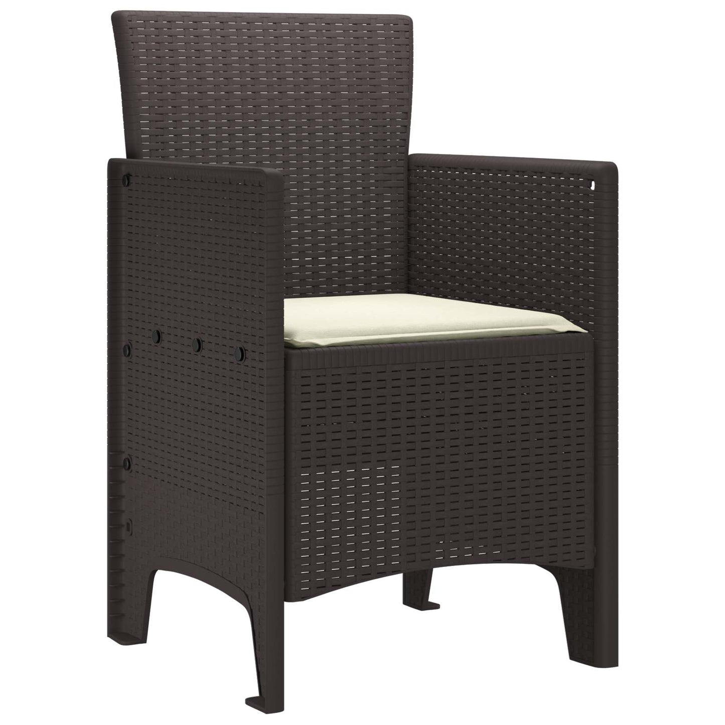 Tuinstoel met kussen 2 pcs Bruin 53 x 49 x 85 cm Polypropyleen is nu te koop bij PeponiXL, paradijselijk wonen!