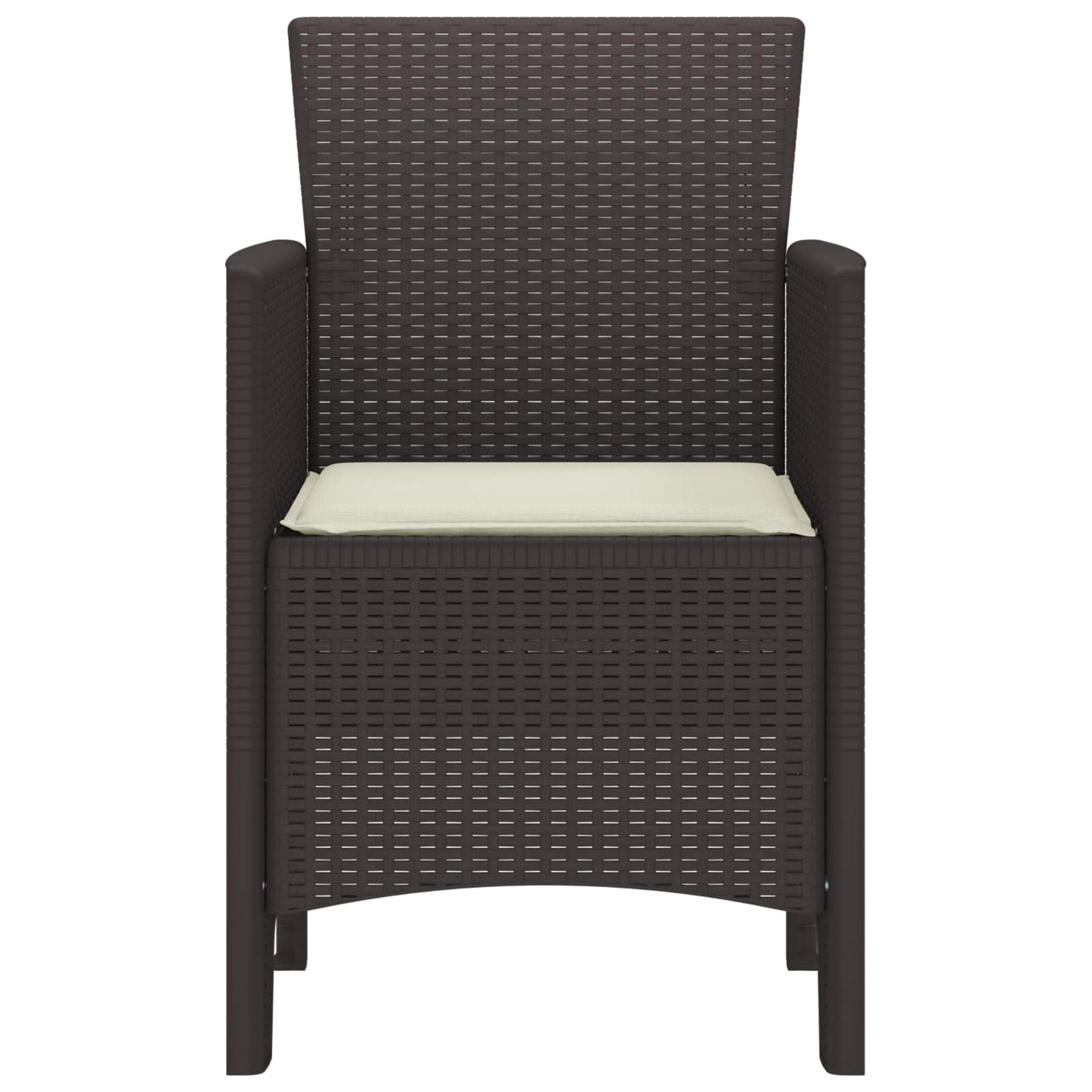 Tuinstoel met kussen 2 pcs Bruin 53 x 49 x 85 cm Polypropyleen is nu te koop bij PeponiXL, paradijselijk wonen!