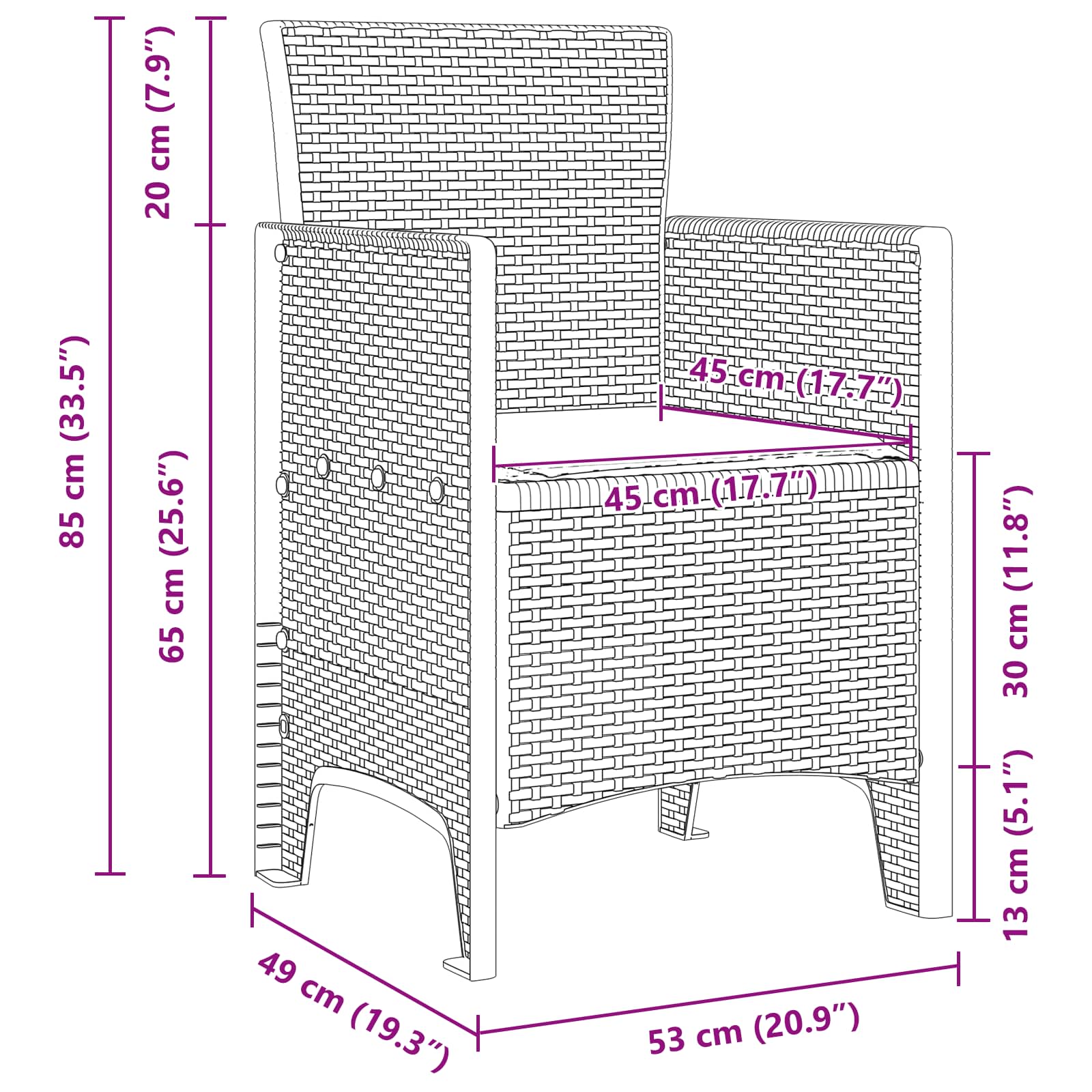 Tuinstoel met kussen 2 pcs Wit 53 x 49 x 85 cm Polypropyleen is nu te koop bij PeponiXL, paradijselijk wonen!