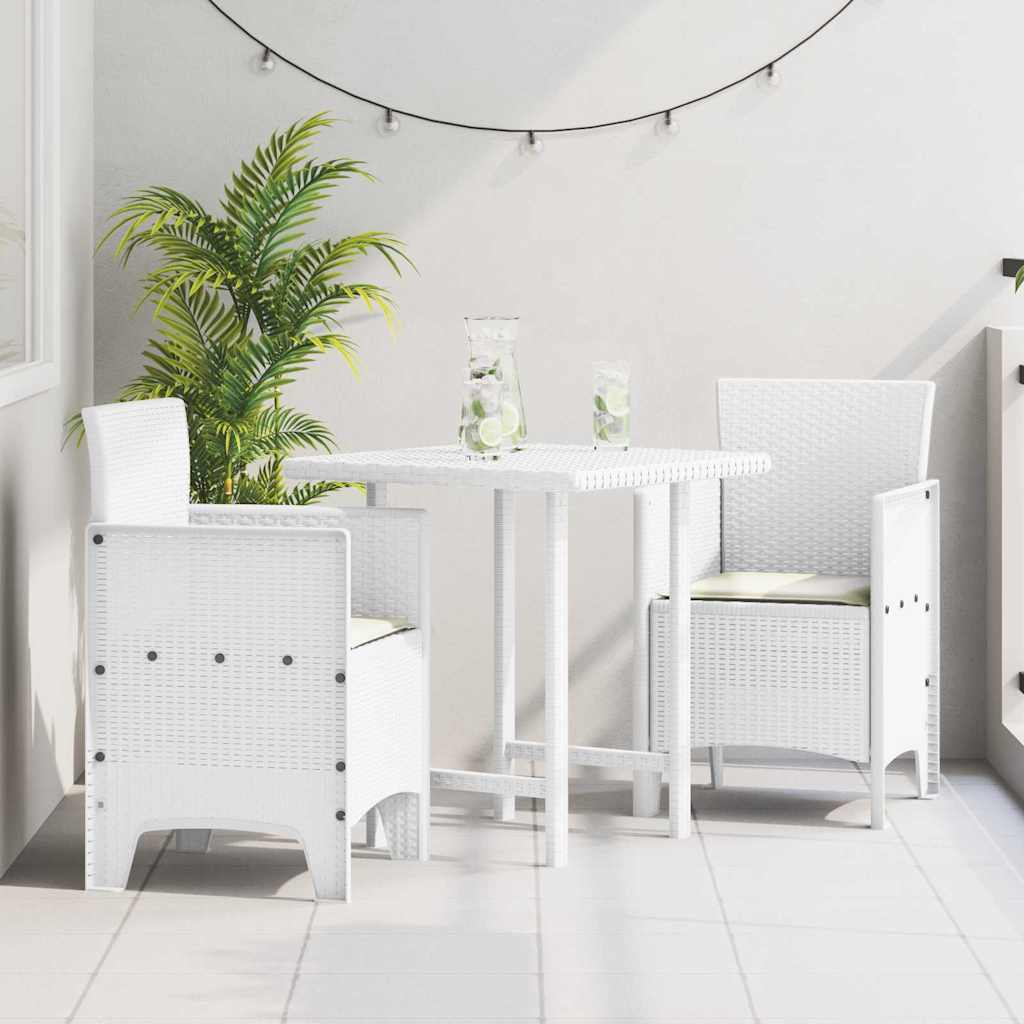 Tuinstoel met kussen 2 pcs Wit 53 x 49 x 85 cm Polypropyleen is nu te koop bij PeponiXL, paradijselijk wonen!
