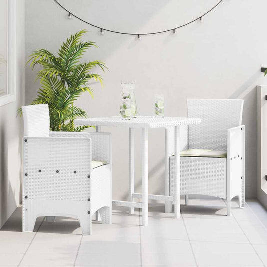 Tuinstoel met kussen 2 pcs Wit 53 x 49 x 85 cm Polypropyleen is nu te koop bij PeponiXL, paradijselijk wonen!