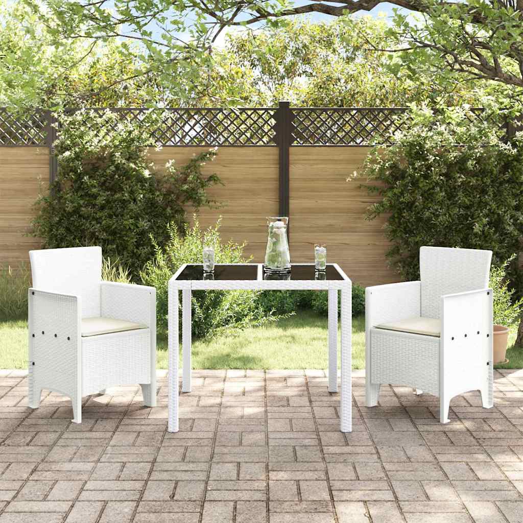 Tuinstoel met kussen 2 pcs Wit 53 x 49 x 85 cm Polypropyleen is nu te koop bij PeponiXL, paradijselijk wonen!