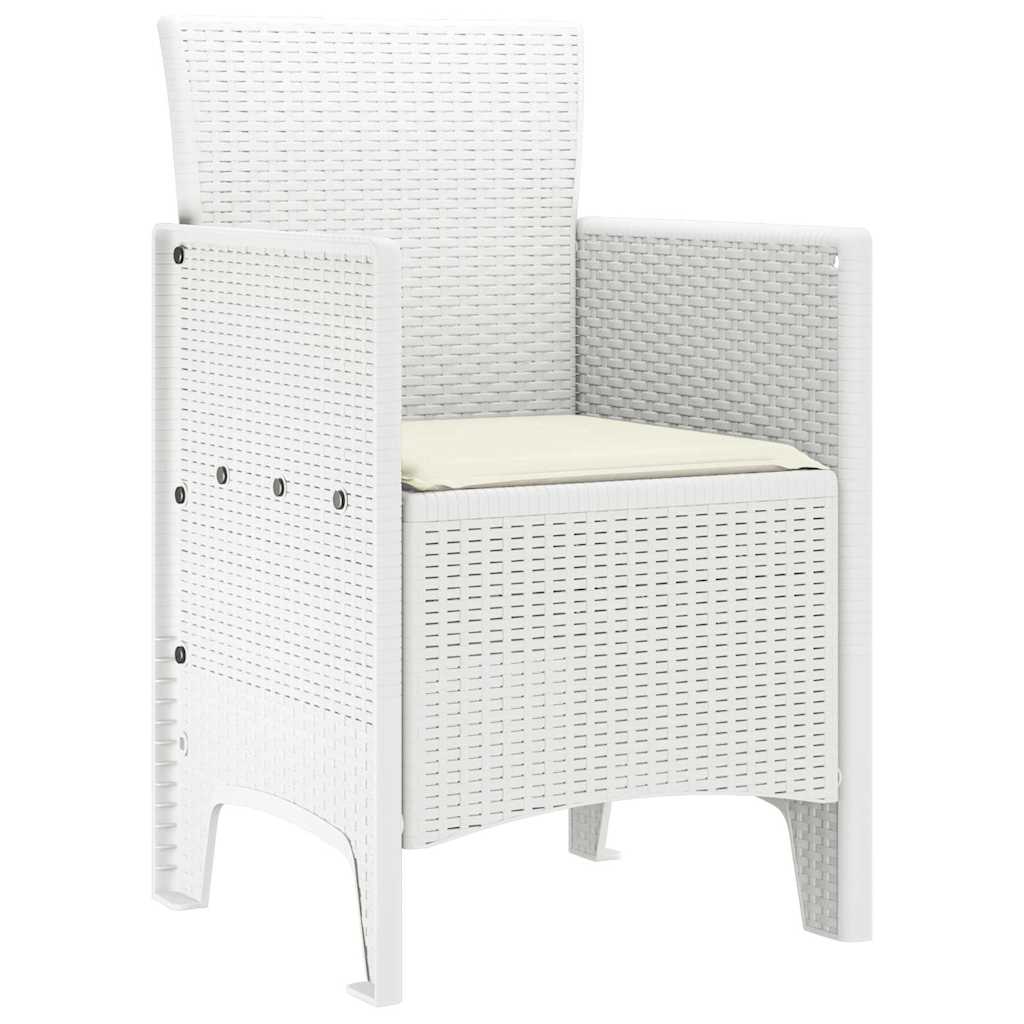 Tuinstoel met kussen 2 pcs Wit 53 x 49 x 85 cm Polypropyleen is nu te koop bij PeponiXL, paradijselijk wonen!