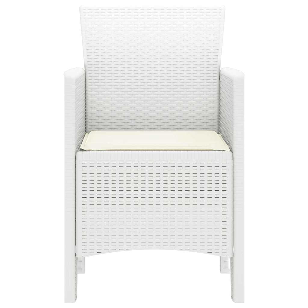 Tuinstoel met kussen 2 pcs Wit 53 x 49 x 85 cm Polypropyleen is nu te koop bij PeponiXL, paradijselijk wonen!
