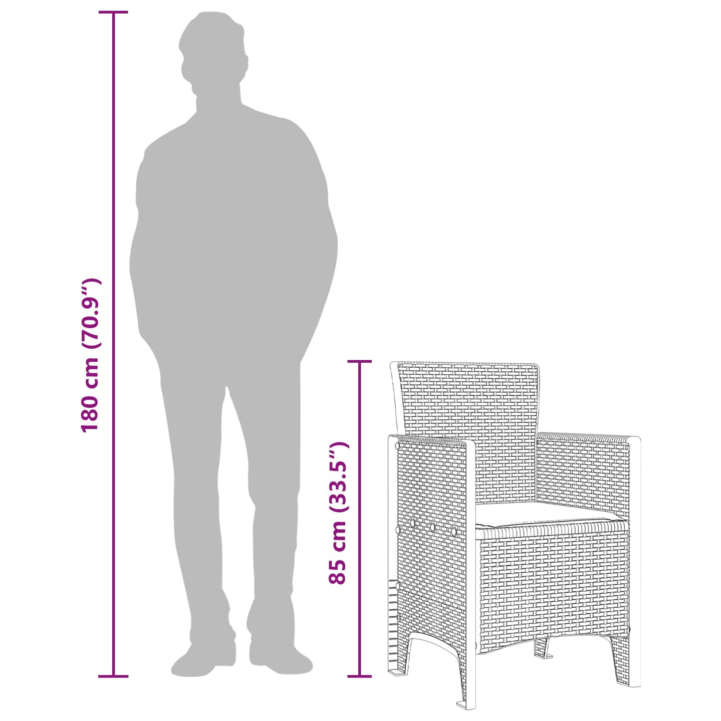 Tuinstoel 4 pcs Antraciet 53 x 49 x 85 cm Polypropyleen is nu te koop bij PeponiXL, paradijselijk wonen!