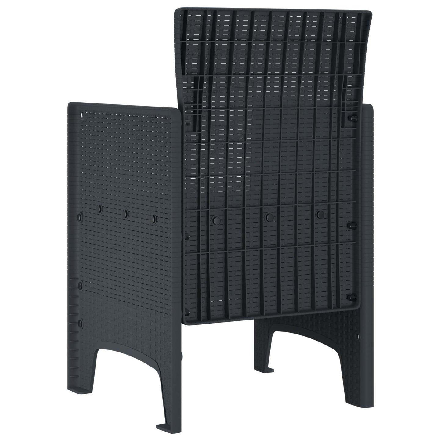 Tuinstoel 4 pcs Antraciet 53 x 49 x 85 cm Polypropyleen is nu te koop bij PeponiXL, paradijselijk wonen!