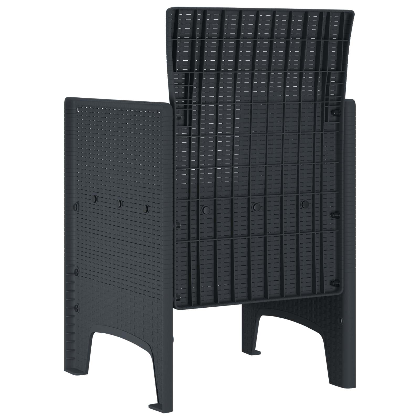 Tuinstoel 4 pcs Antraciet 53 x 49 x 85 cm Polypropyleen is nu te koop bij PeponiXL, paradijselijk wonen!