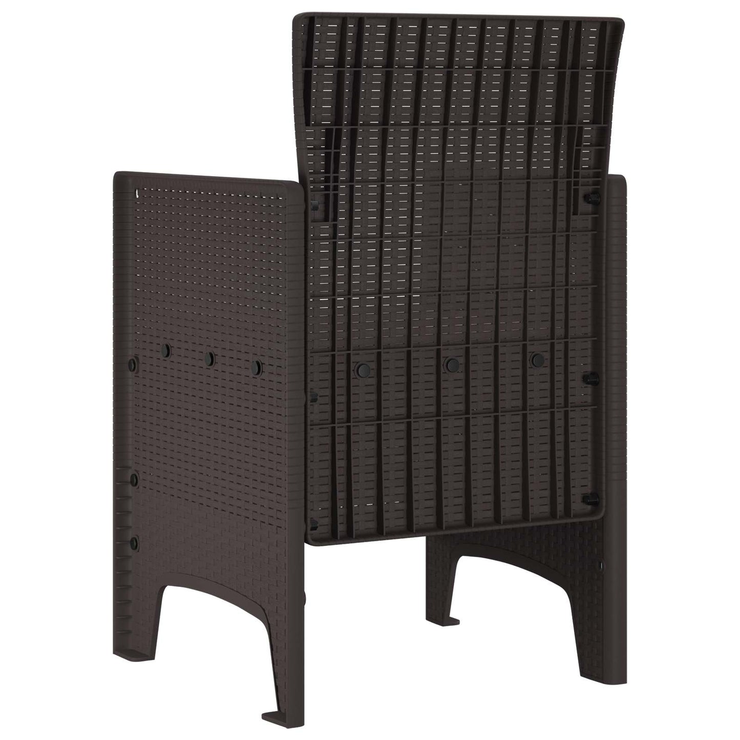 Tuinstoel met kussen 4 pcs Bruin 53 x 49 x 85 cm Polypropyleen is nu te koop bij PeponiXL, paradijselijk wonen!