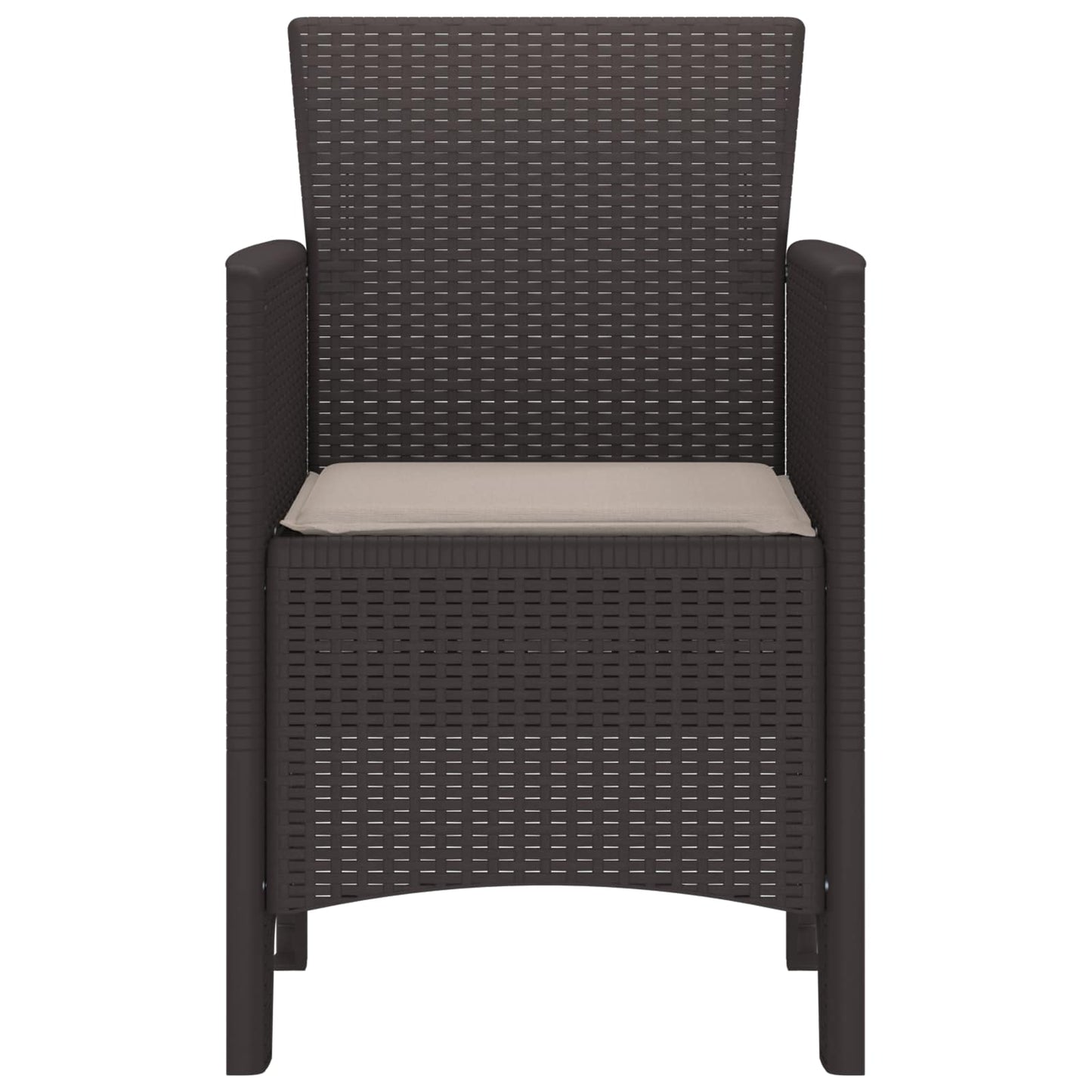 Tuinstoel met kussen 4 pcs Bruin 53 x 49 x 85 cm Polypropyleen is nu te koop bij PeponiXL, paradijselijk wonen!