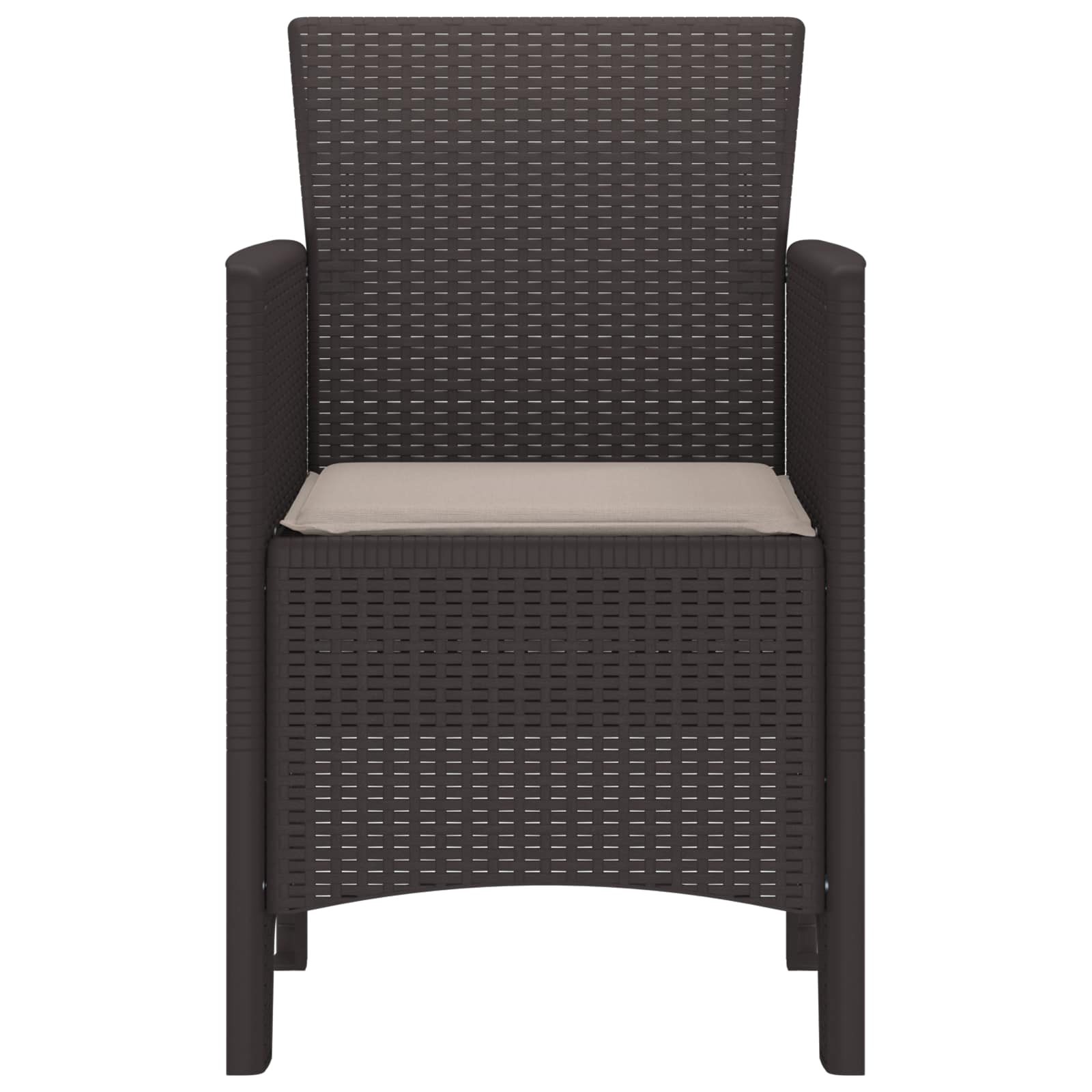 Tuinstoel met kussen 4 pcs Bruin 53 x 49 x 85 cm Polypropyleen is nu te koop bij PeponiXL, paradijselijk wonen!