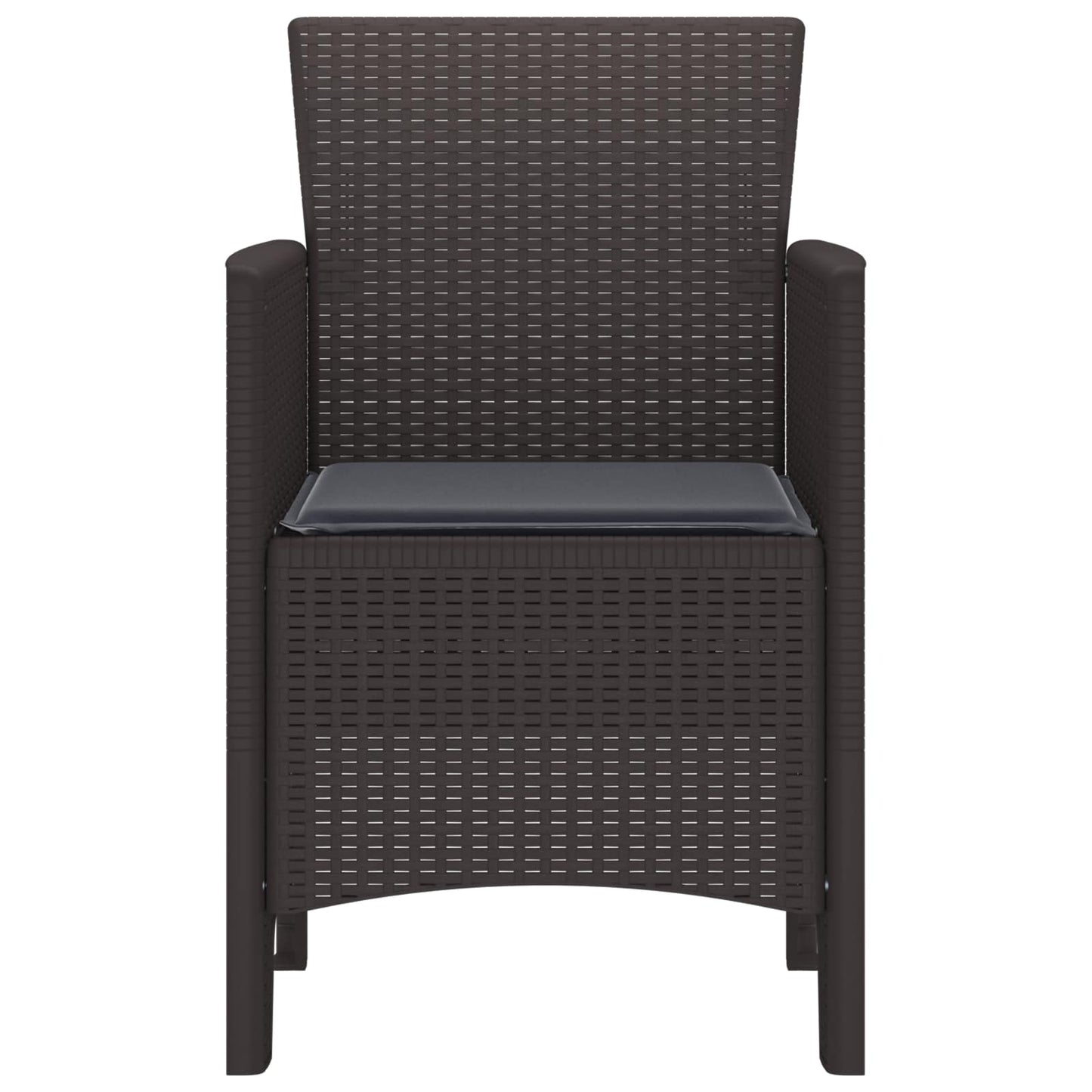 Tuinstoel met kussen 4 pcs Bruin 53 x 49 x 85 cm Polypropyleen is nu te koop bij PeponiXL, paradijselijk wonen!