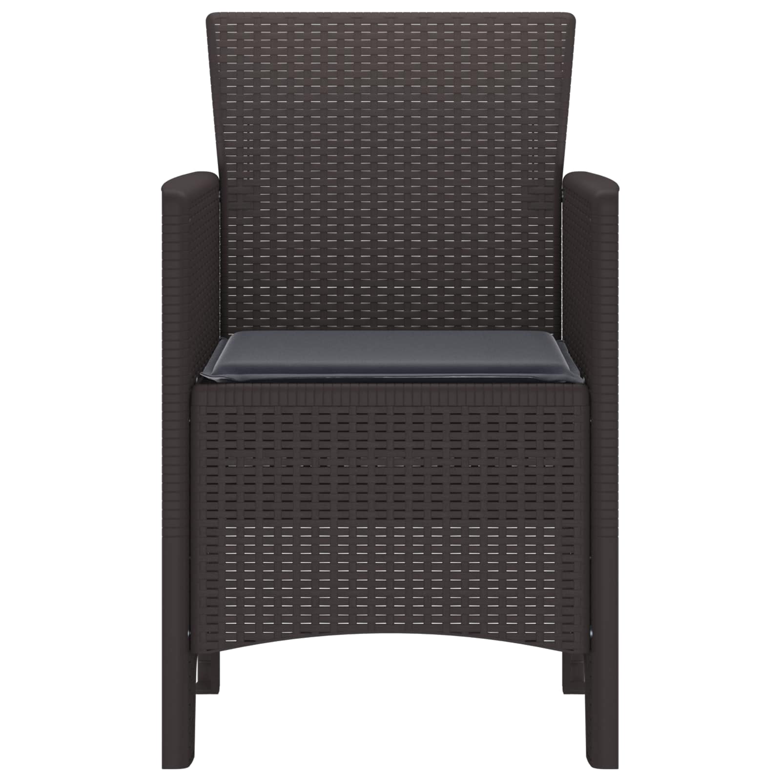 Tuinstoel met kussen 4 pcs Bruin 53 x 49 x 85 cm Polypropyleen is nu te koop bij PeponiXL, paradijselijk wonen!