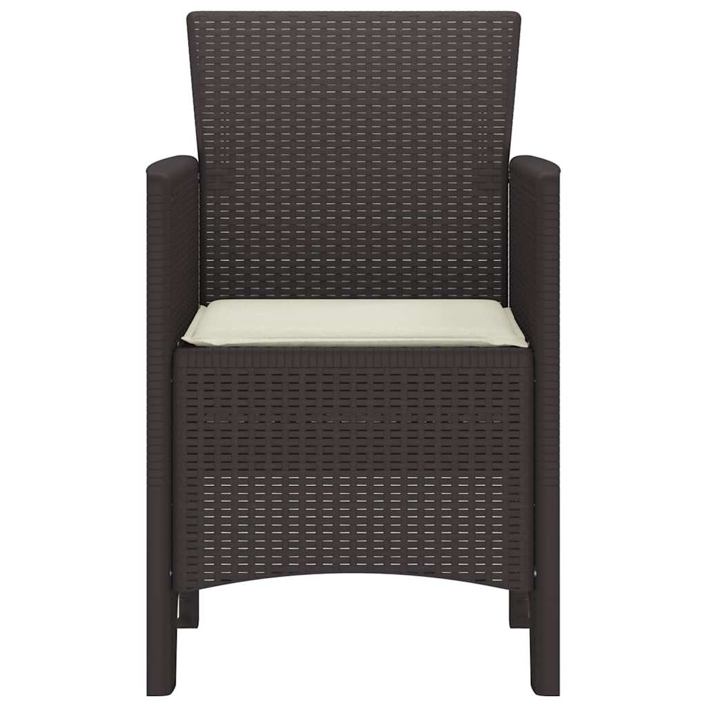 Tuinstoel met kussen 4 pcs Bruin 53 x 49 x 85 cm Polypropyleen is nu te koop bij PeponiXL, paradijselijk wonen!