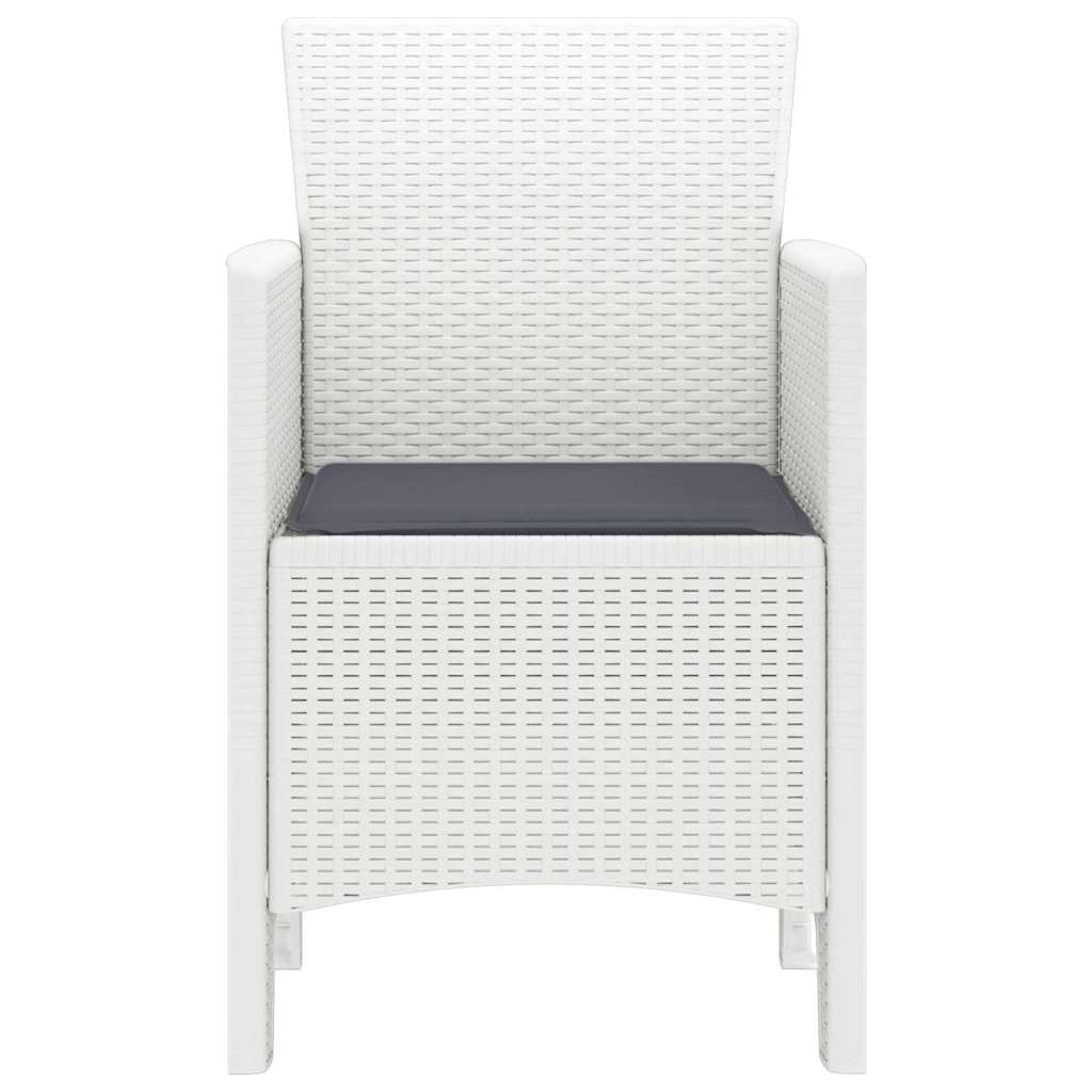 Tuinstoel met kussen 4 pcs Wit 53 x 49 x 85 cm Polypropyleen is nu te koop bij PeponiXL, paradijselijk wonen!