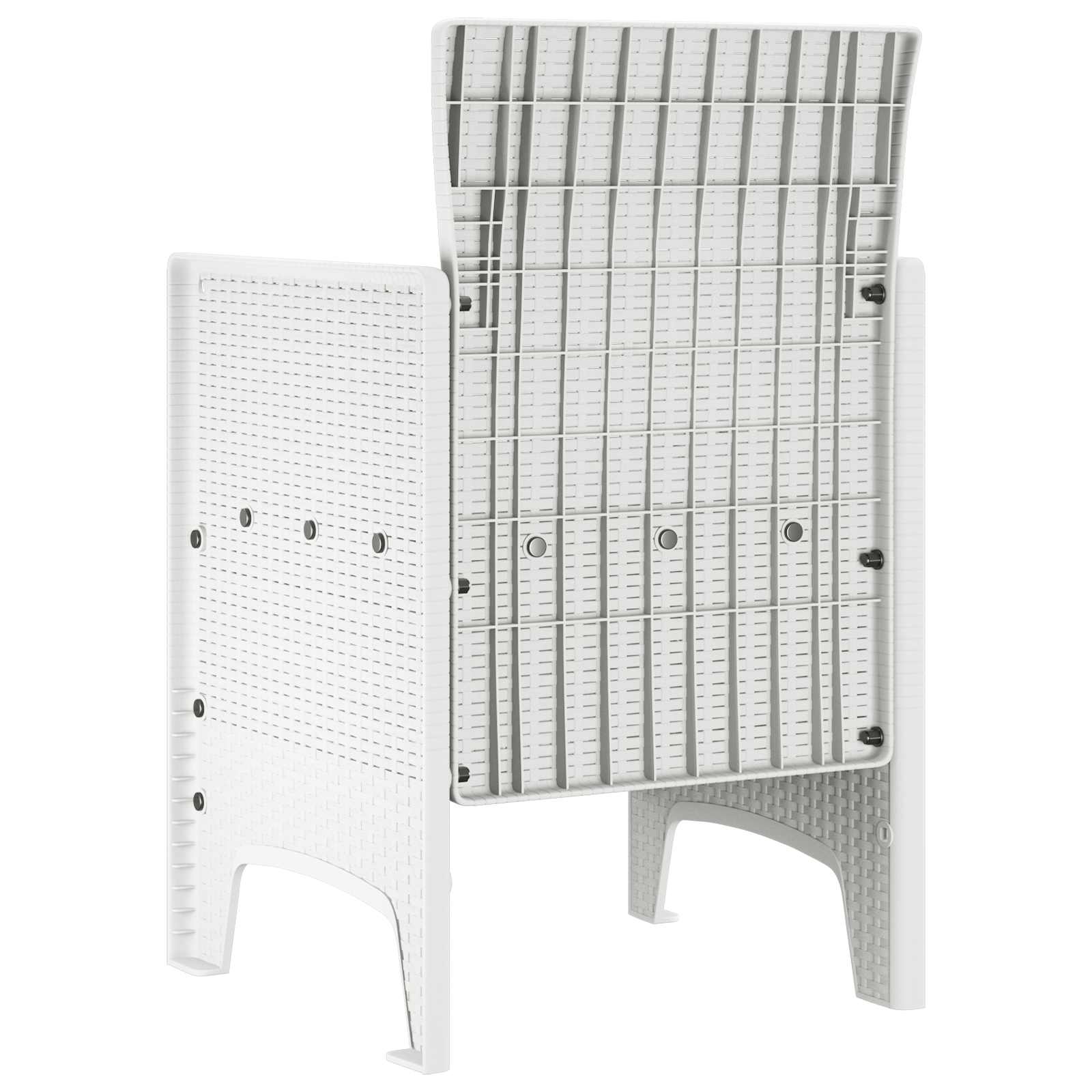Tuinstoel met kussen 4 pcs Wit 53 x 49 x 85 cm Polypropyleen is nu te koop bij PeponiXL, paradijselijk wonen!