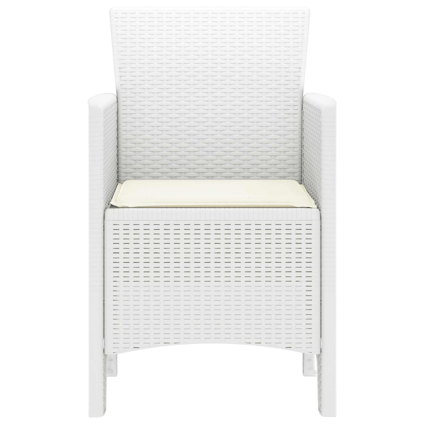 Tuinstoel met kussen 4 pcs Wit 53 x 49 x 85 cm Polypropyleen is nu te koop bij PeponiXL, paradijselijk wonen!