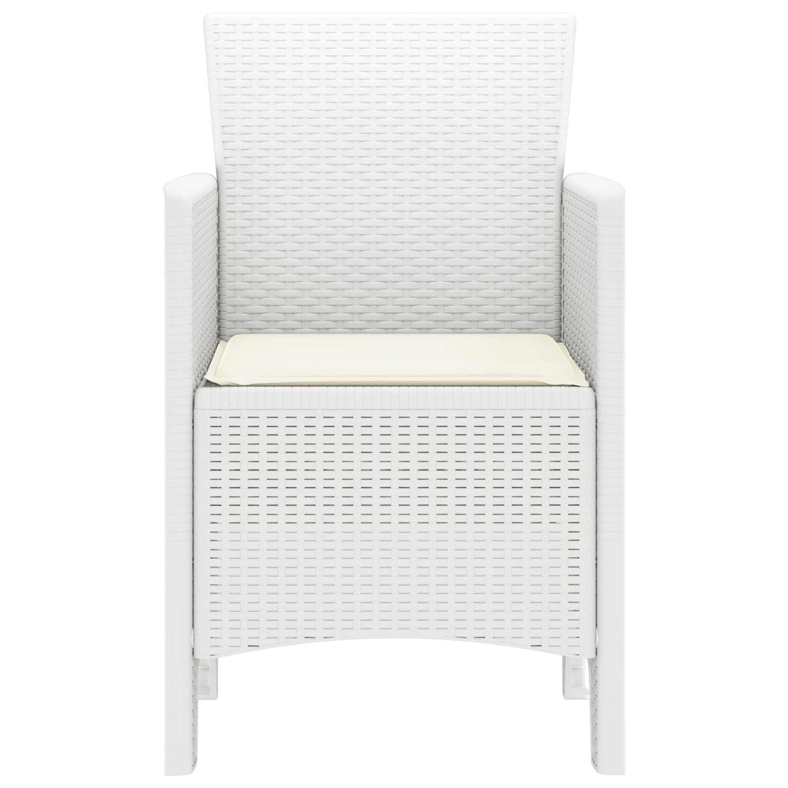 Tuinstoel met kussen 4 pcs Wit 53 x 49 x 85 cm Polypropyleen is nu te koop bij PeponiXL, paradijselijk wonen!