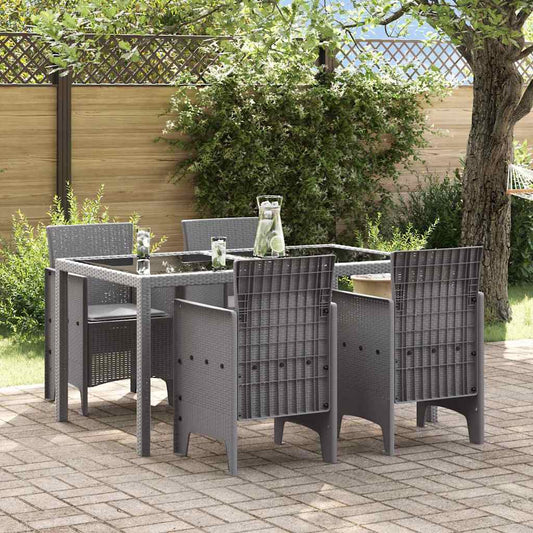 Tuinstoel 4 pcs Lichtgrijs 53 x 49 x 85 cm Polypropyleen is nu te koop bij PeponiXL, paradijselijk wonen!