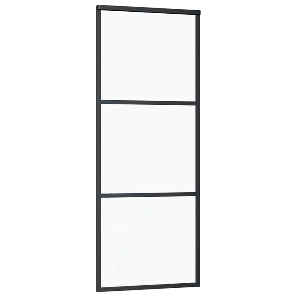 Schuifdeur met beslagset 76x205 cm ESG glas zwart is nu te koop bij PeponiXL, paradijselijk wonen!