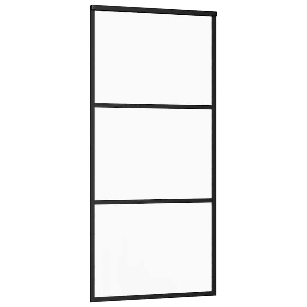 Schuifdeur met beslagset 90x205 cm ESG glas zwart is nu te koop bij PeponiXL, paradijselijk wonen!